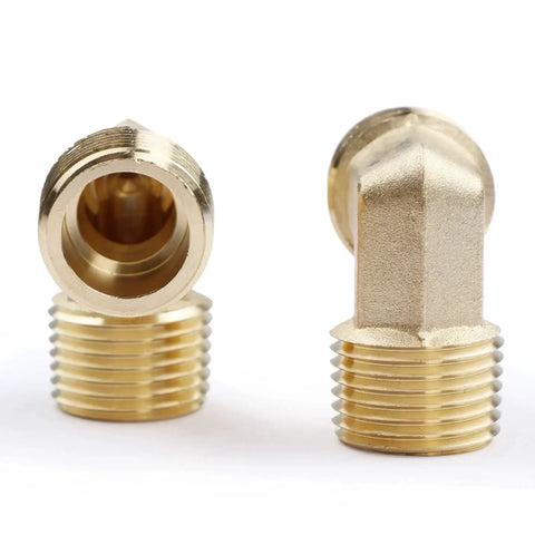 Brass 90 Degree Street Elbow Pipe Fitting Half Inch NPT Male to Half Inch NPT Male Two Pack Barstock Durable Plumbing Adapter