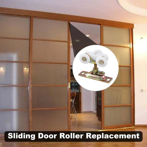 Two Pack Three Quarters Inch Sliding Pocket Door Rollers Replacement Kit For Pocket Doors And Closet Doors, includes screws.