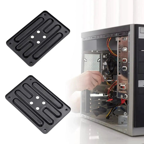 AM4 CPU Water Block Backplate For Water Cooling System Install Panel Back Panel Processor Plate Durable Iron Construction With Insulating Layer Safe High Performance Gaming PCs And Overclocking Rigs shown next to PC installation