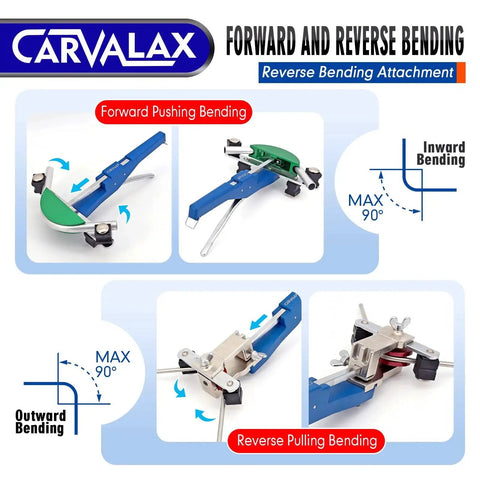 Ratcheting Tube Bender Kit With 7 Color Coded Aluminum Heads For One Quarter To Seven Eighths Inch Pipes, 90 Degree Bends