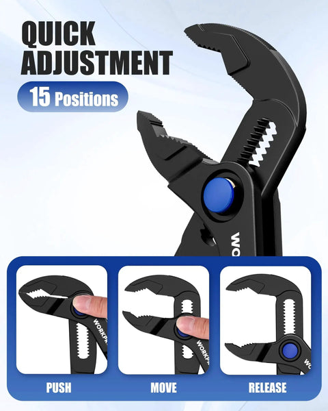 Tiny But Mighty 4 Inch Water Pump Pliers With 15 Position Push Lock V Jaw Groove Joint Pliers For Tight Spaces