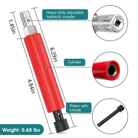 Grease Fitting Cleaning Tool For Zerks And Joints Easy Flush Of Dried Grease With Hydraulic Pressure And Penetrating Oil Pro Grade Zerk Cleaner For Pins Shafts Bushings Bearings And Maintenance To Restore Performance Cut Downtime And Extend Equipment Life, showing red cylinder and parts