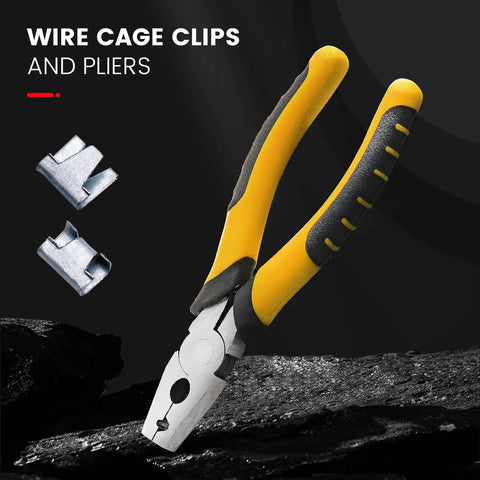 1200 Piece Wire Cage Clips Set With 2 Pliers For Bird Chicken Rabbit Quail Cages J Clips Buckle Clips Hog Ring Pliers