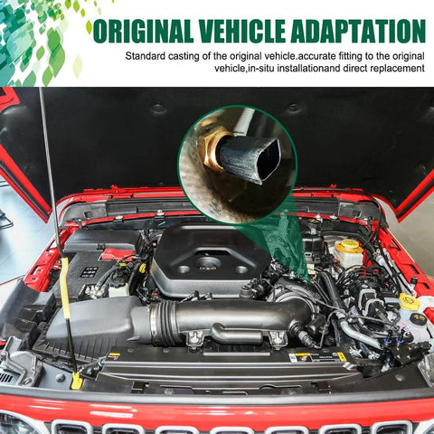 Middrivr engine coolant temperature sensor for Jeep Grand Cherokee; engine bay view with close-up of the sensor.