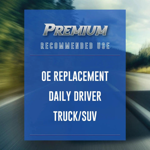 Blue promotional banner for Bendix Premium SBM679 semi-metallic front brake pads; OE replacement for daily-driver trucks/SUV.