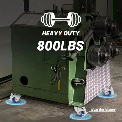 2 Inch Stainless Steel Castors With Brakes, Set Of 4, 304 Stainless Steel Heavy Duty Caster Wheels installed under a heavy machine