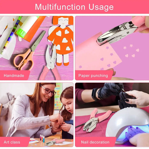 Two Piece Heart and Star Handheld Hole Punch Set Stainless Steel Single Hole Punchers With Soft Grip Handles for crafts