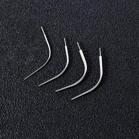 Curved Titanium Pro Grade Piercing Kit 20G 18G 16G 14G With Insertion Taper Pin For Threadless Tragus Helix Lip Nose Piercings