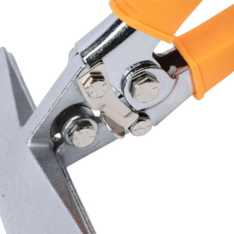 Six Inch Sheet Metal Bender With Straight Jaw Pliers for HVAC Ductwork close-up, ergonomic non-slip handle, forged CRV steel