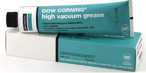 Dow Corning high vacuum grease tube, 5.3 oz, turquoise label, NSF certified, on white box