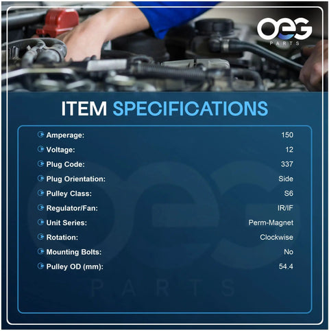 Heavy Duty 12V 150 Amp Alternator For Ford F150 2010 To 2014 V8 Six Point Two Liter Workhorse Quality And F250 F350 Super Duty 2011 2012 Replacement, item specifications shown