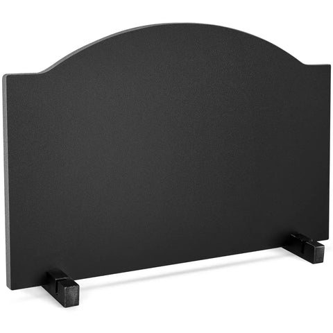 26 Inch Iron Fireback With Feet For Fireplace Wall Protection And Heat Reflection, Matte Black 8mm Thick Fireback with adjustable feet