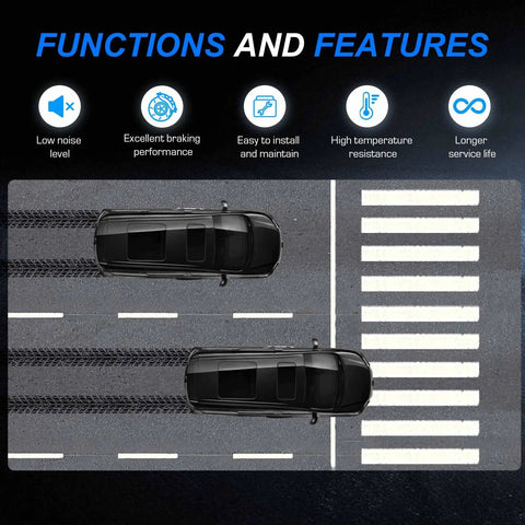 ILONPA front and rear ceramic disc brake pads set with hardware for Toyota Highlander, Lexus RX350/RX450h, and Toyota Sienna (8 pcs)