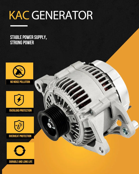 Alternator Replacement 140 Amp Fits Jeep Wrangler 2009 2010 2011 Dodge Grand Caravan 2008 2009 2010 3.3 Liter and 3.8 Liter Chrysler Town and Country 2008 2009 2010 3.3 Liter and 3.8 Liter High Output front view
