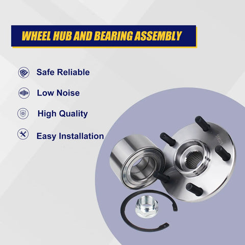 Front Wheel Bearing And Hub Assembly 518509 Compatible With ES300 RX300 Camry Avalon Sienna Solara And Toyota Models Front 5 Lug Bolts No ABS Replaces Front Wheel Hub Unit Fits Your Ride 1992-2004