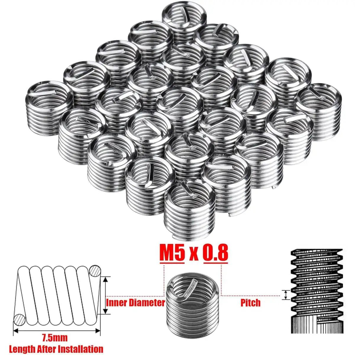 30 Piece M5 Thread Repair Kit With Helicoil Inserts An