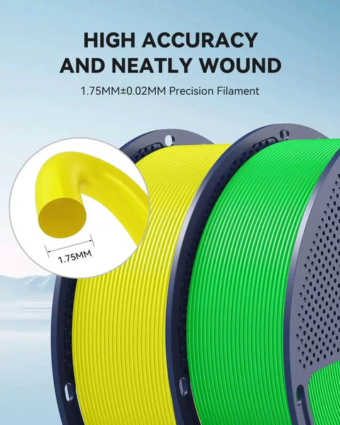 PLA Plus 2.0 1.75mm 3D Printer Filament High Speed Printing 1Kg Green Spool, 50 To 600 mm Per Second, 12X Tougher, Dimensional Accuracy ±0.02mm