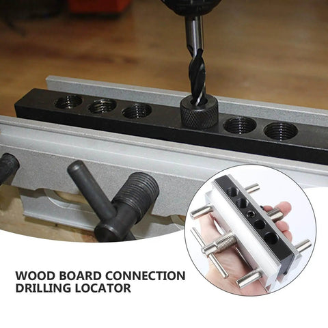 Self Centering Dowel Drilling Locator Jig With Six Hardened Steel Bushings for precise wood doweling in DIY projects.