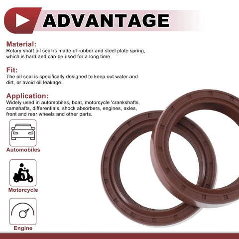 Universal Oil Seal TC Seal Ring Rotary Shaft Seal 35x45x10mm High Pressure FKM Rubber Brown 2 Pack with application details