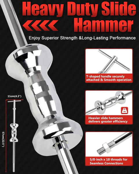 Heavy Duty Slide Hammer from the Nine Way Slide Hammer Puller Set For Front Wheel Hub Removal And Rear Wheel Axle Extraction