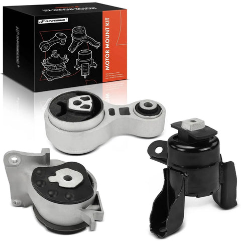3 Piece Engine Motor Mount And Transmission Torque Strut Set For Ford Fusion 2010 2011 2012 And Mercury Milan 2010 2011 2.5L Automatic Transmission Drop In Replacement With OEM Grade Durability And Vibration Reduction For Smoother Shifts on display.