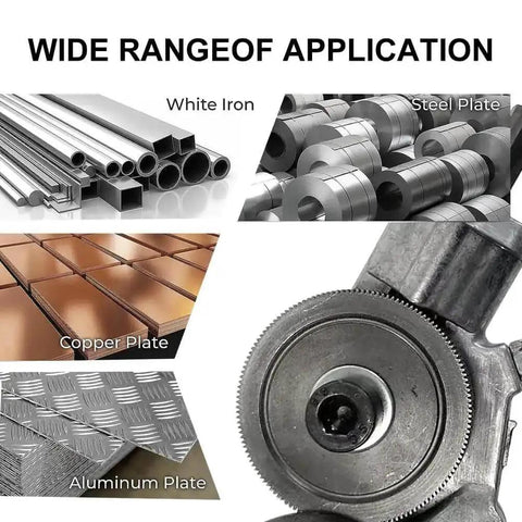 Electric Drill Plate Cutter Attachment For Sheet Metal Nibbling And Plate Cutting tool with iron steel copper aluminum examples