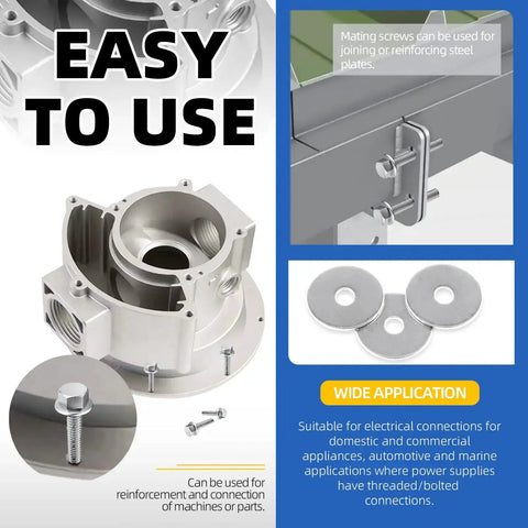 Image showing 100 Pack M3 x 15mm Large Fender Washers in 304 Stainless Steel, Flat Washer Set for Screws and Hardware, 1.2mm Thick.