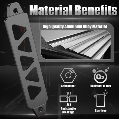 Universal 8.5 Inch Triangular Battery Hold Down Kit With Five Hole Bracket And J Bolts Aluminum Alloy Construction Tough As Nails Built To Last For Car SUV RV Battery Tie Down Mount Black