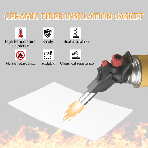 Ceramic fiber insulation gasket sheet, 7x10x1/8 in, white, 4 pcs; heat resistant for stoves and kilns