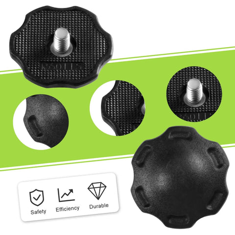 Chin Strap Thumb Screws Compatible With SpeedFlex Youth Football Helmets Keeps Chin Straps Secure To Prevent Helmet Displacement During Big Hits And Rough Plays Durable Black 4 Pack Simple Replacement Hardware For Safer Practices And Games shown in close-up with textured surface