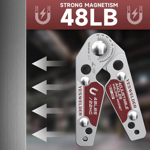 Pro Grade Adjustable Angle Welding Magnet With 20 To 200 Degree Range, 48 Lb Holding Power Magnetic Welding Holder