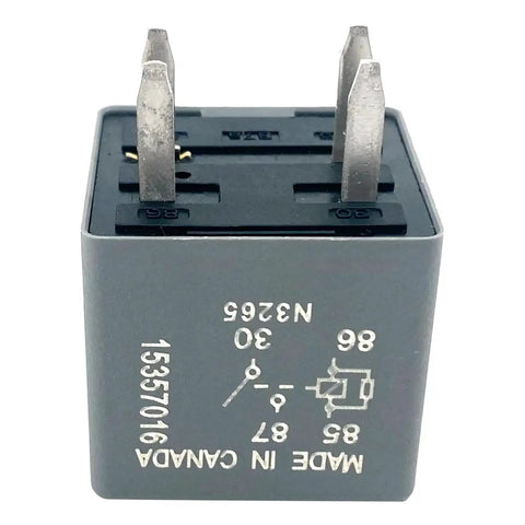 Ford Compatible 12V 40A 4 Pin SPST Automotive Power Relay, side view showing pins and specifications.
