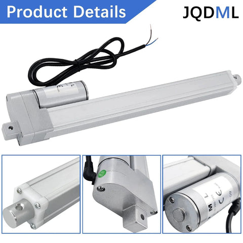 Heavy Duty 12V Linear Actuator With 16 Inch Stroke, 66 Lb Load Capacity, 1.18 Inches Per Second Speed, Aluminum Alloy Body, IP54 Rated