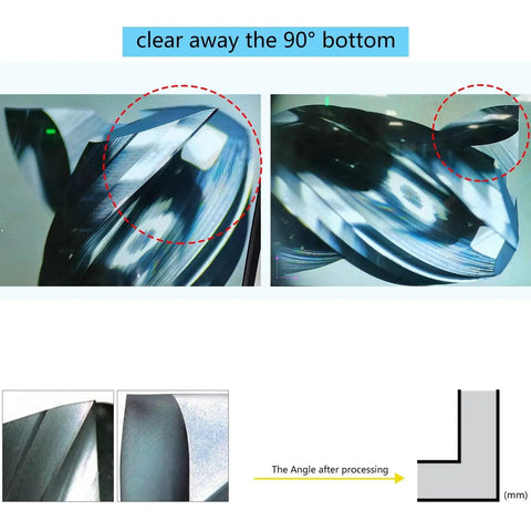 Close-up of High Finishing Carbide End Mill For Aluminum And Copper Cutting With U Type Design Square Milling Cutter