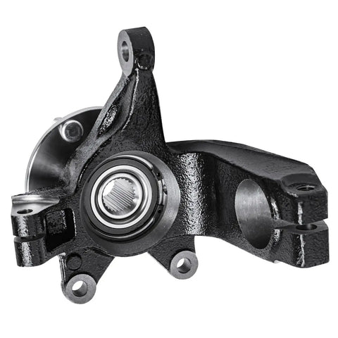 Front view of Front 2-Piece Steering Knuckles With Wheel Bearing Hubs Assembly For 2006-2011 Ford Focus Replacement Kit Includes Two Front Steering Knuckles And Hub Assemblies