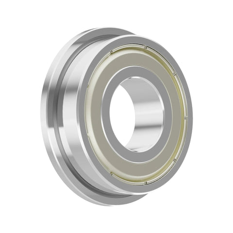 Flange ball bearing, 3/16 in bore × 1/2 in OD × 0.2 in width, chrome steel, double shielded