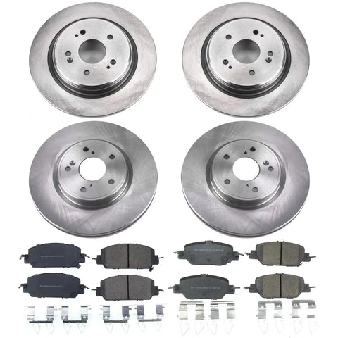 PowerStop front and rear brake kit for Honda CR-V 2017-25: four rotors, eight ceramic brake pads, hardware