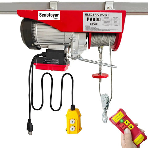 2 In 1 Electric Hoist Winch 1760Lbs With Wireless 98ft And Wired Remote 110V installed in ceiling view