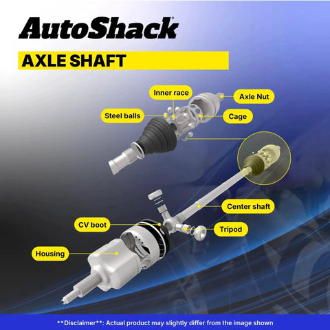 Diagram showing parts of Front CV Axle Shafts Left And Right Replacement For 2007 2010 Honda Odyssey And 2006 2014 Honda Ridgeline