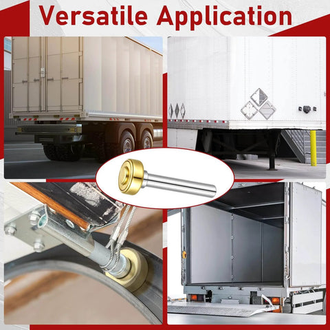 12 Pack Heavy Duty Garage Door Rollers Wheels For One Inch Truck And Trailer Doors Track Replacement Set Seven Sixteenth Inch Diameter Two And Three Quarter Inch Long Rod Steel Roller Wheels Built To Withstand High Impact And Corrosion, shown in versatile applications on trucks and trailers.