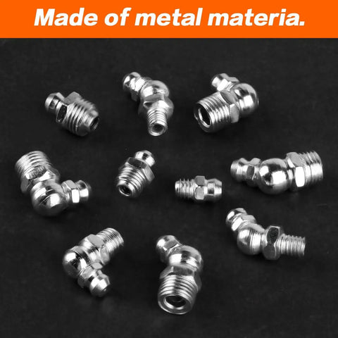 Must Have Heavy Duty 45 Piece Metric Grease Fittings Kit With M6 M8 M10 Straight And Angled Zerk Fittings, metal zerks