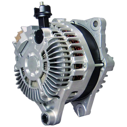 Premium Plug-And-Play Replacement Alternator For Ford Taurus 3.5L V6, Edge 3.7L, Explorer 3.5L, Flex 3.5L And Lincoln MKS MKT MKX 3.7L 2009 To 2013 New AMT0223 A3TX1291 DG1Z10346A 11271N in silver housing with visible casing detail.