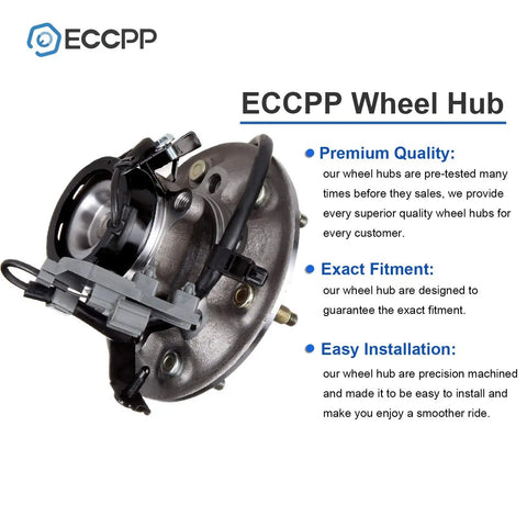 Pair Front Wheel Hub Bearing Assembly With ABS For 2004 2008 Chevy Colorado GMC Canyon Isuzu I 280 I 290 RWD Six Lug OE Style Replacement Fits Front Axle close-up view