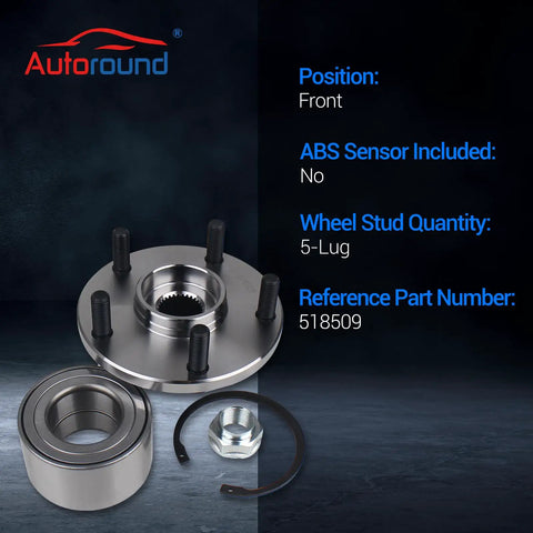 Front Wheel Bearing And Hub Assembly For Toyota Camry 1992 2003 Sienna 1998 2003 Avalon 1995 2004 Solara 1999 2003 Lexus Es300 1992 2003 RX300 1999 2003 Non ABS 5 Lugs Front Left And Front Right