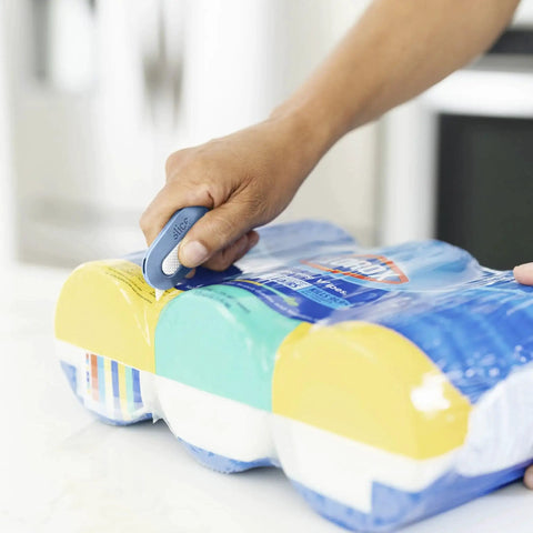 Manual Retracting Ceramic Box Cutter With Safe Edge For Packaging cutting plastic wrap on pack of tissues