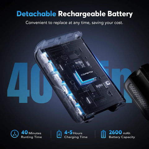 Comvtu cordless vacuum battery pack with detachable rechargeable module and exposed circuitry, 2600mAh