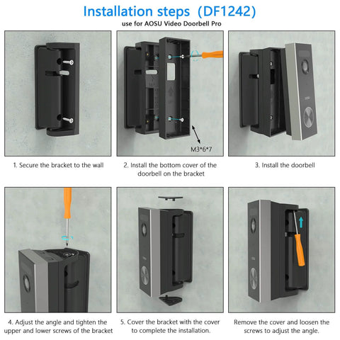 Installation steps of 0 To 90 Degree Adjustable Video Doorbell Mount For AOSU Ultra Pro And SE Cameras