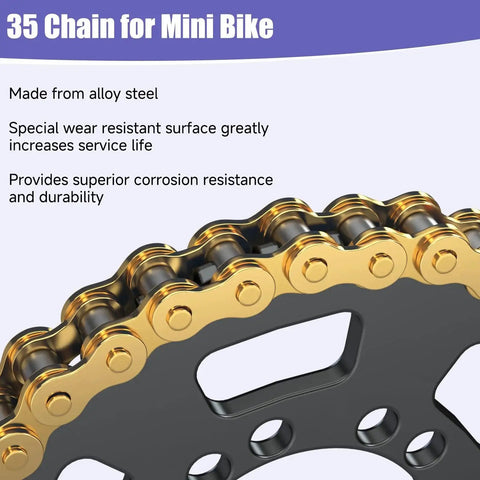 Gold Chain Tensioner For Mini Bikes 140 Link Heavy Duty Replacement CILOYU Compatible With Coleman CT100U CC100X