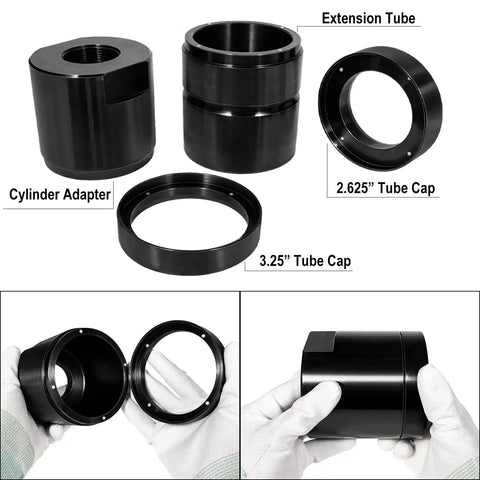 Leaf Spring Pin And Bushing Adapter Service Kit Remover And Installer Tool Set For Heavy Duty Trucks And Equipment Pro Grade Maintenance Kit with extension tube, cylinder adapter, and tube caps
