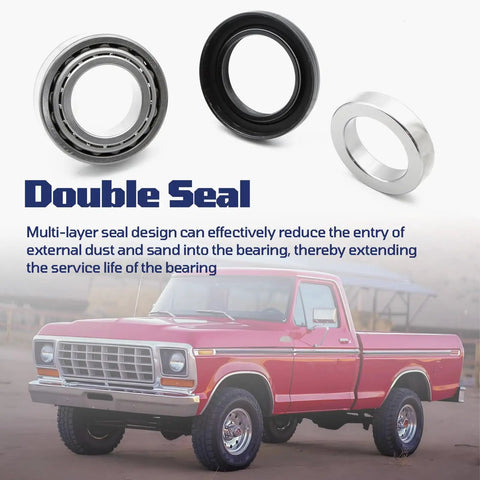 Beefed Up Rear Axle Bearing Kit With Inner Spacer And Differential Seal Kit For Model 20 Dana 44 And Nissan M226 Jeep Wrangler JK 2007 Through 2018 Non Rubicon Replacement 1 Set - showing components and pickup truck.